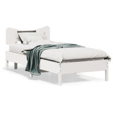 vidaXL fehér tömör fenyőfa ágy matrac nélkül 75 x 190 cm ágy és ágykellék