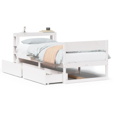 vidaXL fehér tömör fenyőfa ágy matrac nélkül 90 x 200 cm (3306391) ágy és ágykellék