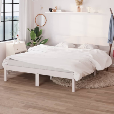 vidaXL fehér tömör fenyőfa ágykeret 120 x 190 cm (UK Small Double) ágy és ágykellék
