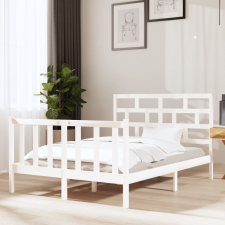 vidaXL fehér tömör fenyőfa ágykeret 135 x 190 cm (4FT6 Double) ágy és ágykellék