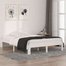 vidaXL fehér tömör fenyőfa ágykeret 135 x 190 cm (4FT6 Double) ágy és ágykellék