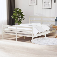 vidaXL fehér tömör fenyőfa ágykeret 150x200 cm (5FT King Size) ágy és ágykellék