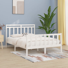 vidaXL fehér tömör fenyőfa ágykeret 150x200 cm (5FT King Size) ágy és ágykellék