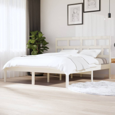 vidaXL Fehér tömör fenyőfa ágykeret 160 x 200 cm ágy és ágykellék