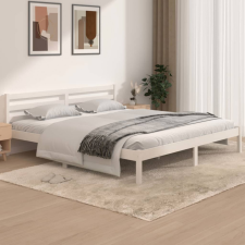 vidaXL Fehér tömör fenyőfa ágykeret 180 x 200 cm (6FT Super King) ágy és ágykellék