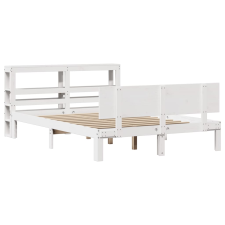 vidaXL fehér tömör fenyőfa ágykeret fejtámlával 140 x 190 cm (3306079) ágy és ágykellék