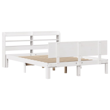 vidaXL fehér tömör fenyőfa ágykeret fejtámlával 140 x 190 cm (3306820) ágy és ágykellék