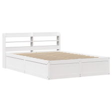vidaXL fehér tömör fenyőfa ágykeret fejtámlával 140 x 190 cm (3307096) ágy és ágykellék