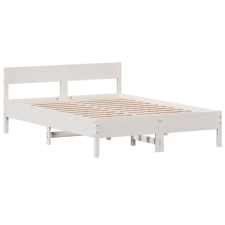 vidaXL fehér tömör fenyőfa ágykeret fejtámlával 140 x 190 cm (842767) ágy és ágykellék