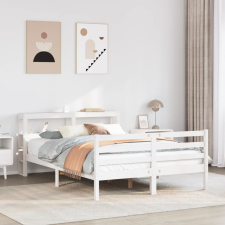 vidaXL fehér tömör fenyőfa ágykeret fejtámlával 140 x 200 cm ágy és ágykellék