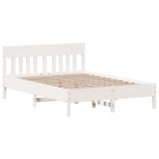 vidaXL fehér tömör fenyőfa ágykeret fejtámlával 140 x 200 cm (842647) ágy és ágykellék