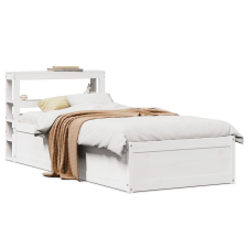 vidaXL fehér tömör fenyőfa ágykeret fejtámlával 90 x 190 cm ágy és ágykellék