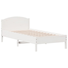 vidaXL fehér tömör fenyőfa ágykeret fejtámlával 90 x 200 cm (842619) ágy és ágykellék