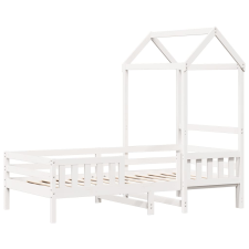 vidaXL fehér tömör fenyőfa ágykeret tetővel 75 x 190 cm ágy és ágykellék