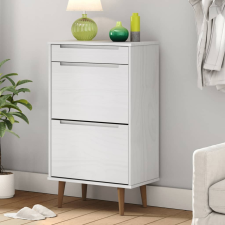 vidaXL fehér tömör fenyőfa cipőszekrény 59,5 x 35 x 103 cm bútor