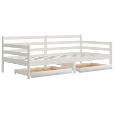 vidaXL fehér tömör fenyőfa dívány fiókokkal 90 x 200 cm (3083680) ágy és ágykellék
