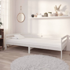vidaXL fehér tömör fenyőfa dívány matraccal 90 x 200 cm bútor