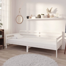 vidaXL fehér tömör fenyőfa dívány matraccal 90 x 200 cm bútor