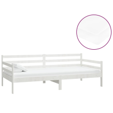 vidaXL fehér tömör fenyőfa dívány matraccal 90 x 200 cm (3083600) ágy és ágykellék