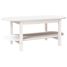vidaXL fehér tömör fenyőfa dohányzóasztal 110 x 55 x 45 cm (822288) bútor