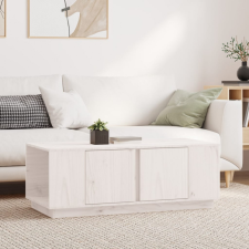 vidaXL fehér tömör fenyőfa dohányzóasztal 110x50x40 cm bútor