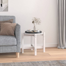 vidaXL fehér tömör fenyőfa dohányzóasztal Ø 52,5 x 45 cm bútor