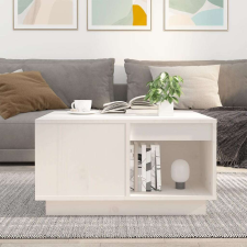 vidaXL Fehér tömör fenyőfa dohányzóasztal 60x61x32,5 cm bútor