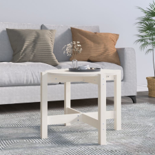 vidaXL fehér tömör fenyőfa dohányzóasztal Ø 62,5 x 45 cm bútor