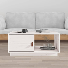 vidaXL fehér tömör fenyőfa dohányzóasztal 80 x 50 x 35,5 cm bútor