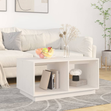 vidaXL fehér tömör fenyőfa dohányzóasztal 80 x 50 x 40 cm bútor