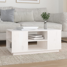 vidaXL fehér tömör fenyőfa dohányzóasztal 90 x 49 x 40,5 cm bútor