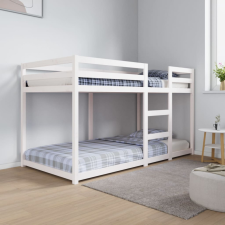 vidaXL Fehér tömör fenyőfa emeletes ágy 90x190 cm ágy és ágykellék