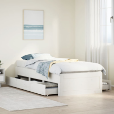 vidaXL fehér tömör fenyőfa fiókos ágykeret matrac nélkül 75 x 190 cm ágy és ágykellék
