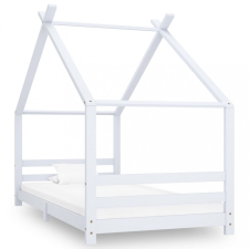 vidaXL Fehér tömör fenyőfa gyerekágy-keret 90 x 200 cm ágy és ágykellék