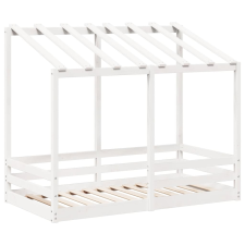 vidaXL fehér tömör fenyőfa gyerekágy tetővel 70 x 140 cm gyermekágy