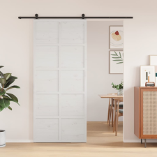 vidaXL fehér tömör fenyőfa istálló stílusú ajtó 90x208 cm építőanyag
