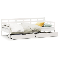 vidaXL fehér tömör fenyőfa kanapéágy fiókkal 90 x 190 cm (3302143) ágy és ágykellék