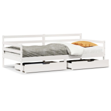 vidaXL fehér tömör fenyőfa kanapéágy fiókokkal 90 x 200 cm (3302060) ágy és ágykellék