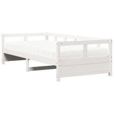 vidaXL fehér tömör fenyőfa kanapéágy matraccal 90 x 200 cm (3321051) ágy és ágykellék