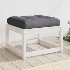 vidaXL fehér tömör fenyőfa kerti lábtartó párnákkal 63,5x63,5x38 cm kerti bútor