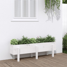 vidaXL fehér tömör fenyőfa kerti magaságyás 121 x 30 x 38 cm kerti tárolás