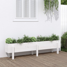 vidaXL fehér tömör fenyőfa kerti magaságyás 160 x 30 x 38 cm kerti tárolás