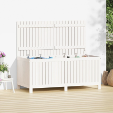 vidaXL fehér tömör fenyőfa kerti tárolóláda 147x68x64 cm kerti tárolás