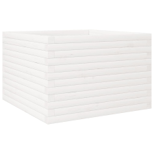 vidaXL fehér tömör fenyőfa kerti virágláda 70x70x46 cm kerti tárolás