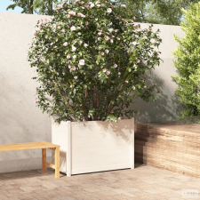 vidaXL Fehér tömör fenyőfa kerti virágtartó 100 x 50 x 70 cm kerti tárolás