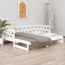 vidaXL fehér tömör fenyőfa kihúzható kanapéágy 2 x (90 x 200) cm bútor