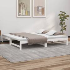 vidaXL fehér tömör fenyőfa kihúzható kanapéágy 2x(100x200) cm ágy és ágykellék