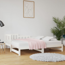 vidaXL fehér tömör fenyőfa kihúzható kanapéágy 2x(80x200) cm ágy és ágykellék
