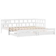 vidaXL fehér tömör fenyőfa kihúzható kanapéágy fiókkal 80x200 cm (3302210) ágy és ágykellék