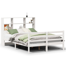 vidaXL fehér tömör fenyőfa könyvespolcos ágy matrac nélkül 140x200 cm (3322238) ágy és ágykellék